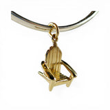 Sterling Silver Gold Vermeil Adirondack Chair Charm for Bracelet Vacation Gift