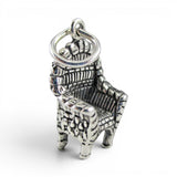 Sterling Silver Wicker Chair Charm for Bracelet Shube's Vintage New Friend Gift