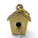 Small Country Birdhouse Charm for Bracelet Sterling Silver Gold Vermeil Bird