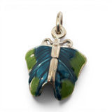 Sterling Silver Enamel Butterfly Charm for Bracelet Blue Green Pink Magenta New