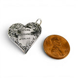 Sterling Silver Morning Glory Vine Heart Pendant for Necklace Floral Jewelry