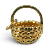 Brown County Basket Mini Granny Gold Vermeil over Sterling Silver Vintage BCB