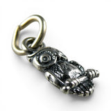 TINY Sterling Silver Owl Charm Miniature Small Finding Jewelry Making Mini