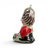 Sterling SIlver Red Enamel Rag Baby Doll Charm for Bracelet Girl Gift Vintage