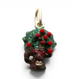 Sterling Silver & Enamel Talking Apple Tree Charm for Bracelet Vintage Oz 3D