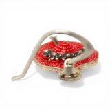 Sterling Silver Enamel Red Hat Earrings Ribbon Flowers Drop Dangle Friend Gift