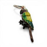 Sterling Silver Enamel Parrot Charm for Bracelet Tropical Bird Jewelry Vintage
