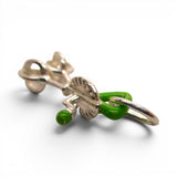 Sterling Silver Enamel Green Handle Egg Beater Charm for Bracelet Kitchen Gift