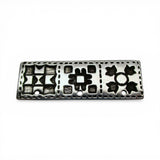 Sterling Silver Quilt Pattern Square Block Charm Holder Hanger Pin Vintage New