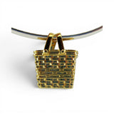 Gold Vermeil on Sterling Silver Tote Bag Shopping Basket Charm for Bracelet BCB