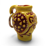 Sterling Silver Enamel Yellow Redware Pitcher Charm for Bracelet Vintage Mini