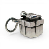 Sterling Silver Gift Wrapped Box Charm for Bracelet Present Bow Vintage New