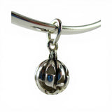 Sterling Silver Small Jack O' Lantern Charm for Bracelet Pumpkin Halloween Gift