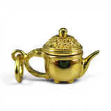 Sterling Silver Gold Vermeil Footed Teapot Charm for Bracelet Movable Tea Gift