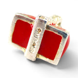 Sterling Silver Red Enamel Handbag Charm for Bracelet Purse Fashion Girl Gift
