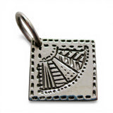 Sterling Silver Fan Quilt Block Pattern Charm for Bracelet Quilting Quilter Gift