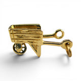 Sterling Silver or Gold Vermeil Wheelbarrow Charm for Bracelet 3D Gardener Gift