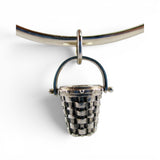 Sterling Silver Candle Basket Charm for Bracelet Brown County BCB Jewelry