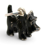 Sterling Silver Enamel Black Scottie Dog Charm for Bracelet Toto Oz Vintage New