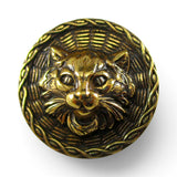 Facing Cat Brass Pin