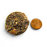 Flower Hair Lady Art Nouveau Brass Pin