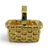 Gold Vermeil on Sterling Silver Mini Gathering Basket Charm for Bracelet BCB