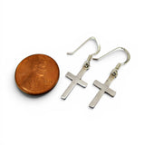 Sterling Silver Cross Earrings Drop Dangle 925 Religious Gift Vintage New
