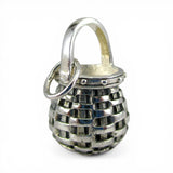 Sterling Silver Acorn Woven Basket Charm or Pendant Brown County Vintage 925