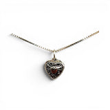 Sterling Silver Puffy Heart Charm for Bracelet Ribbon Bow Vintage New Gift 11