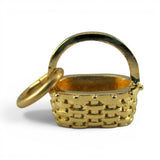 Sterling Siver Gold Vermeil Mini Flower Basket Bracelet Charm Flower Girl Gift