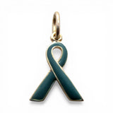 Sterling Silver Blue Child Abuse Awareness Ribbon Charm for Bracelet Advocate