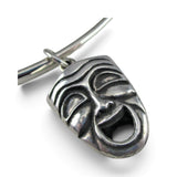 Sterling Silver Comedy Tragedy Mask Charm or Pendant Drama Actor Actress Gift