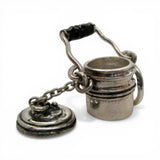 Sterling Silver Coal Miner's Lunch Bucket Charm for Bracelet Mining Gift Pail
