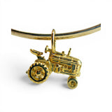 Sterling Silver Gold Vermeil Farm Tractor Charm for Bracelet Farmer Wife Gift