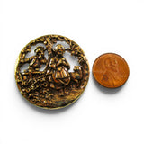 Pastoral Boy, Girl, and Lamb Brass Pin