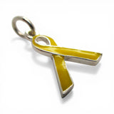 Sterling Silver Remembrance Yellow Ribbon Charm for Bracelet Support Troops Hope