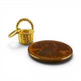 Sterling Silver Gold Vermeil Mini Grandma's Apple Basket Charm for Bracelet BCB