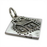 Steriing Silver Schoolhouse Quilt Pattern Charm for Bracelet Quilter Gift New