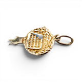Sterling Silver Enamel Straw Hat Flowers Charm for Bracelet Garden Summer Gift