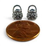 Sterling Silver Acorn Woven Basket Post Earrings Brown County Vintage New BCB