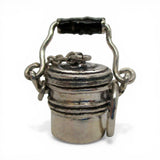 Sterling Silver Coal Miner's Lunch Bucket Charm for Bracelet Mining Gift Pail