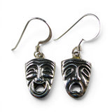 Sterling Silver Comedy Tragedy Earrings Drop Dangle Drama Actress Actor Gift