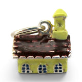 Sterling Silver Enamel Church Charm for Bracelet No Place So Dear Vintage BCS