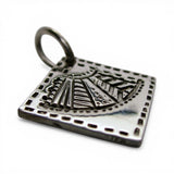 Sterling Silver Fan Quilt Block Pattern Charm for Bracelet Quilting Quilter Gift