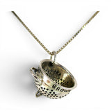 Sterling Silver Colander Bowl Pendant for Necklace Pasta Chef Cook Kitchen Gift