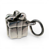Sterling Silver Gift Wrapped Box Charm for Bracelet Present Bow Vintage New