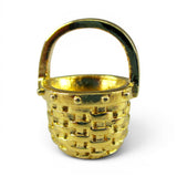 Gold Vermeil on Sterling Silver Mini Apple Basket Charm for Bracelet Vintage BCB