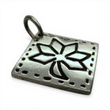 Sterling Silver Maple Leaf Quilt Block Patter Charm for Bracelet Quilter Gift