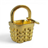 Berry Basket Charm for Bracelet Small Pendant Sterling Silver or Gold Vermeil