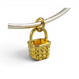 Gold Vermeil Mini Berry Basket Charm for Bracelet Sterling Silver BCB